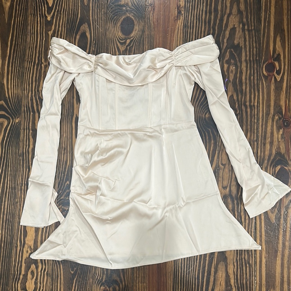 PLT Off-Shoulder Cream Dress NWT